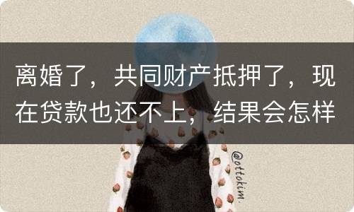 离婚了，共同财产抵押了，现在贷款也还不上，结果会怎样