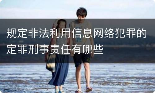 规定非法利用信息网络犯罪的定罪刑事责任有哪些