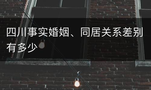 四川事实婚姻、同居关系差别有多少