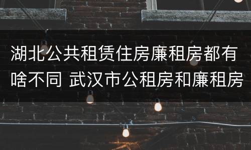 湖北公共租赁住房廉租房都有啥不同 武汉市公租房和廉租房区别