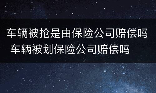 车辆被抢是由保险公司赔偿吗 车辆被划保险公司赔偿吗