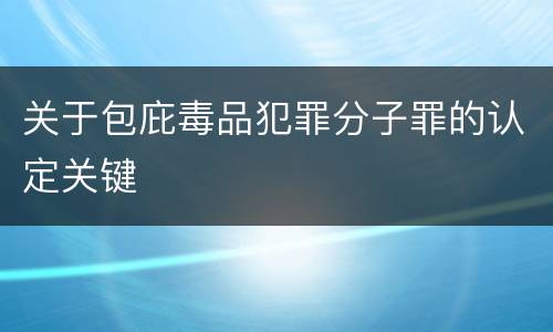 关于包庇毒品犯罪分子罪的认定关键