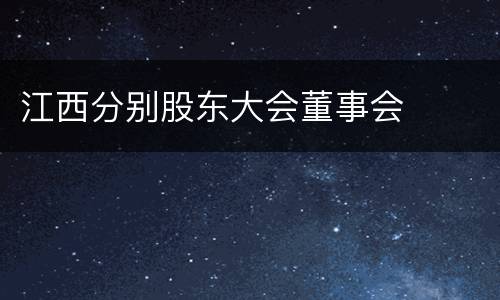 江西分别股东大会董事会