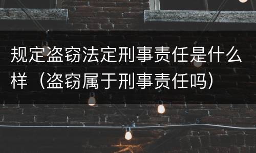 规定盗窃法定刑事责任是什么样（盗窃属于刑事责任吗）
