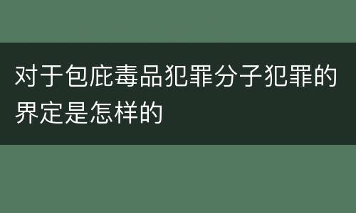 对于包庇毒品犯罪分子犯罪的界定是怎样的