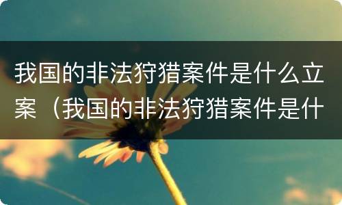 我国的非法狩猎案件是什么立案（我国的非法狩猎案件是什么立案的）