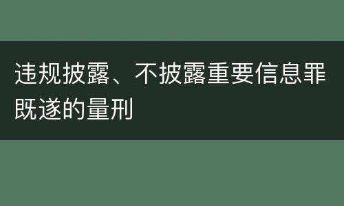 违规披露、不披露重要信息罪既遂的量刑