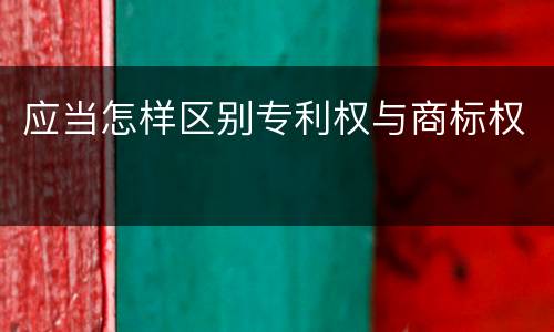 应当怎样区别专利权与商标权