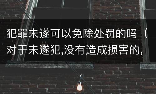 犯罪未遂可以免除处罚的吗（对于未遂犯,没有造成损害的,可以免除处罚）