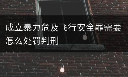成立暴力危及飞行安全罪需要怎么处罚判刑