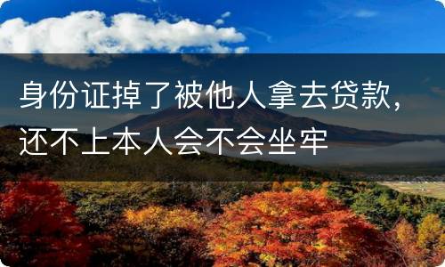 身份证掉了被他人拿去贷款，还不上本人会不会坐牢