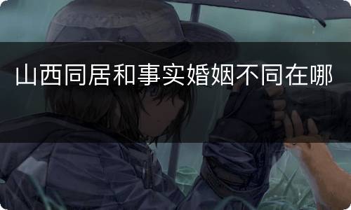 山西同居和事实婚姻不同在哪