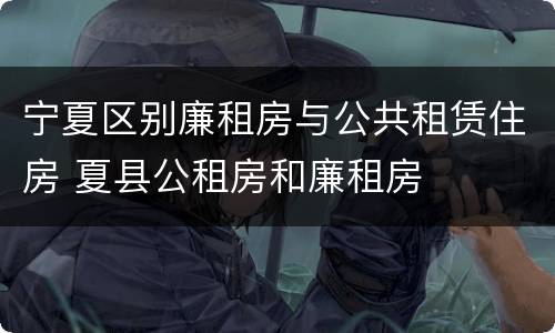 宁夏区别廉租房与公共租赁住房 夏县公租房和廉租房