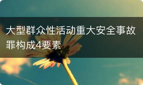 大型群众性活动重大安全事故罪构成4要素