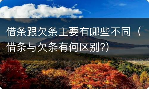 借条跟欠条主要有哪些不同（借条与欠条有何区别?）