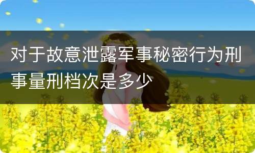 对于故意泄露军事秘密行为刑事量刑档次是多少