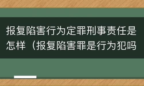 报复陷害行为定罪刑事责任是怎样（报复陷害罪是行为犯吗）
