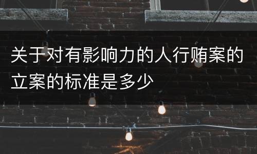 关于对有影响力的人行贿案的立案的标准是多少