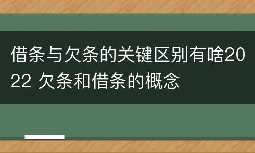 借条与欠条的关键区别有啥2022 欠条和借条的概念
