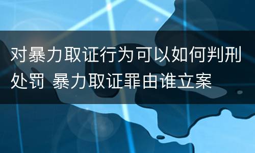 对暴力取证行为可以如何判刑处罚 暴力取证罪由谁立案