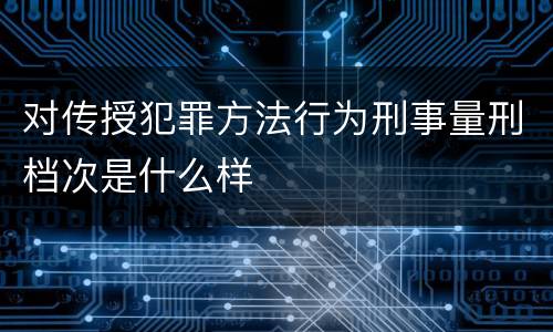 对传授犯罪方法行为刑事量刑档次是什么样