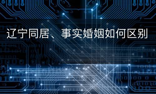 辽宁同居、事实婚姻如何区别