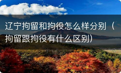 辽宁拘留和拘役怎么样分别（拘留跟拘役有什么区别）