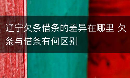 辽宁欠条借条的差异在哪里 欠条与借条有何区别