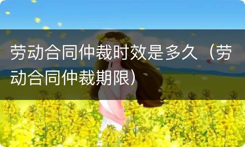 劳动合同仲裁时效是多久（劳动合同仲裁期限）