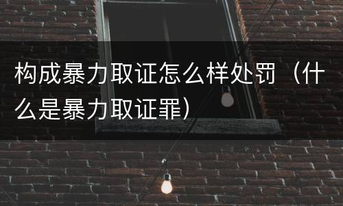 构成暴力取证怎么样处罚（什么是暴力取证罪）