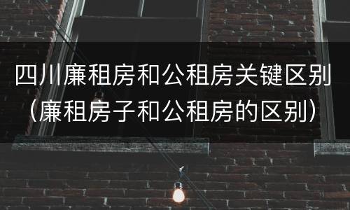 四川廉租房和公租房关键区别（廉租房子和公租房的区别）