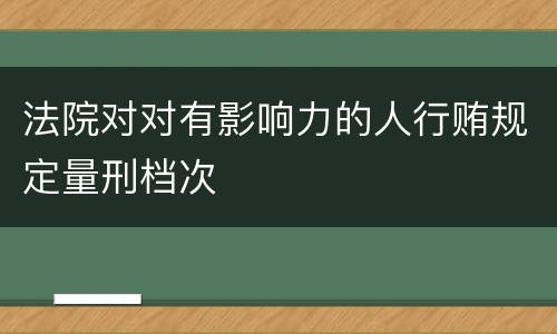 法院对对有影响力的人行贿规定量刑档次
