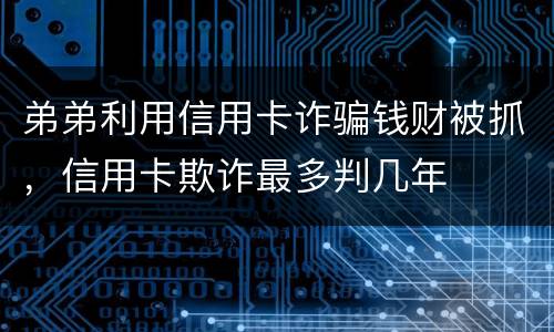 弟弟利用信用卡诈骗钱财被抓，信用卡欺诈最多判几年
