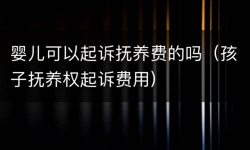婴儿可以起诉抚养费的吗（孩子抚养权起诉费用）