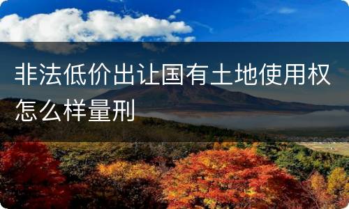 非法低价出让国有土地使用权怎么样量刑