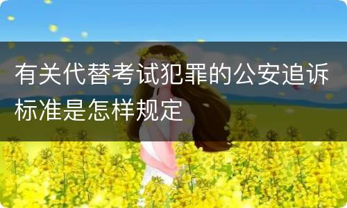 有关代替考试犯罪的公安追诉标准是怎样规定