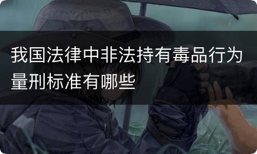 我国法律中非法持有毒品行为量刑标准有哪些