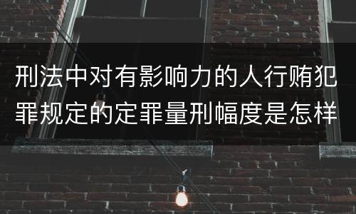 刑法中对有影响力的人行贿犯罪规定的定罪量刑幅度是怎样的