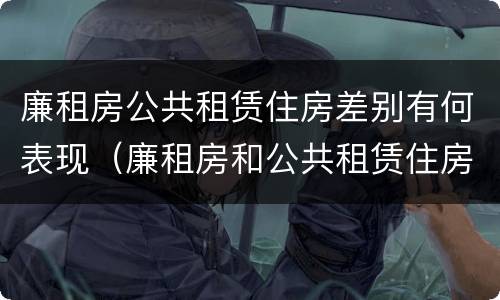 廉租房公共租赁住房差别有何表现（廉租房和公共租赁住房的区别）