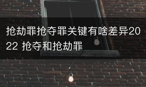 抢劫罪抢夺罪关键有啥差异2022 抢夺和抢劫罪