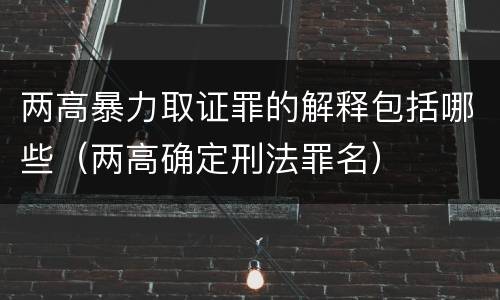 两高暴力取证罪的解释包括哪些（两高确定刑法罪名）