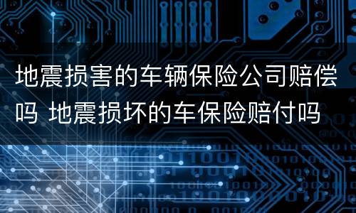 地震损害的车辆保险公司赔偿吗 地震损坏的车保险赔付吗