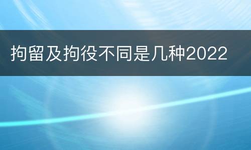 拘留及拘役不同是几种2022
