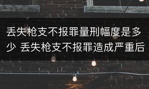 丢失枪支不报罪量刑幅度是多少 丢失枪支不报罪造成严重后果