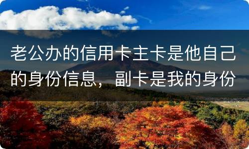 老公办的信用卡主卡是他自己的身份信息，副卡是我的身份信息，是否对我有影响
