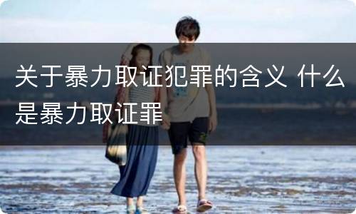 关于暴力取证犯罪的含义 什么是暴力取证罪