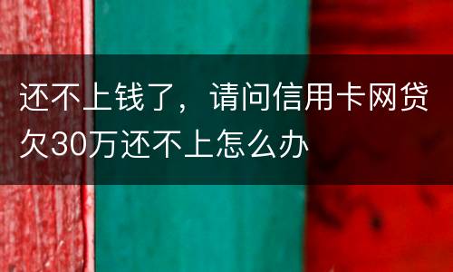还不上钱了，请问信用卡网贷欠30万还不上怎么办