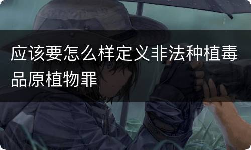 应该要怎么样定义非法种植毒品原植物罪