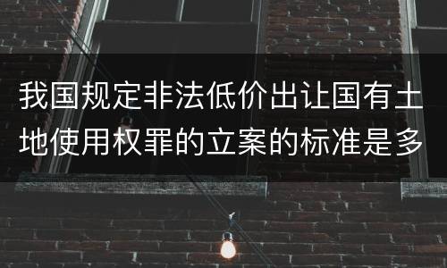 我国规定非法低价出让国有土地使用权罪的立案的标准是多少
