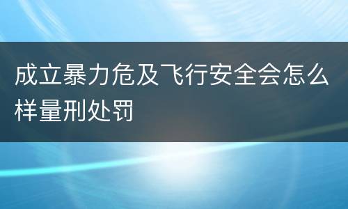 成立暴力危及飞行安全会怎么样量刑处罚